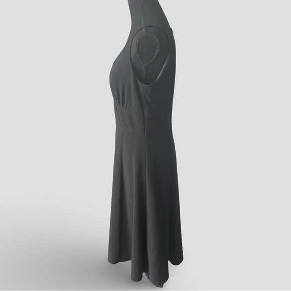 Tobias Black V Neck Sleeveless Fit and Flare Dress Made in Canada - Picture 2 of 15